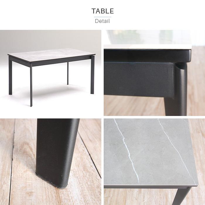 セラミック 伸長式 ダイニングテーブルセット 5点 4人 130cm~170cm