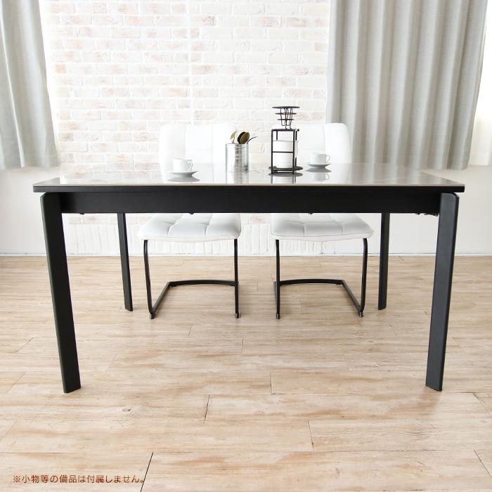 セラミック 伸長式 ダイニングテーブルセット 7点 6人 130cm~170cm