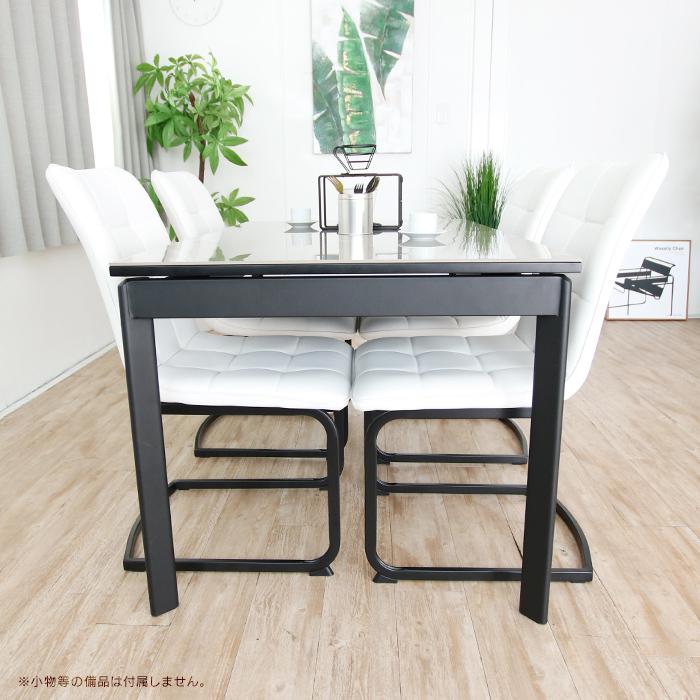 セラミック 伸長式 ダイニングテーブルセット 7点 6人 130cm~170cm