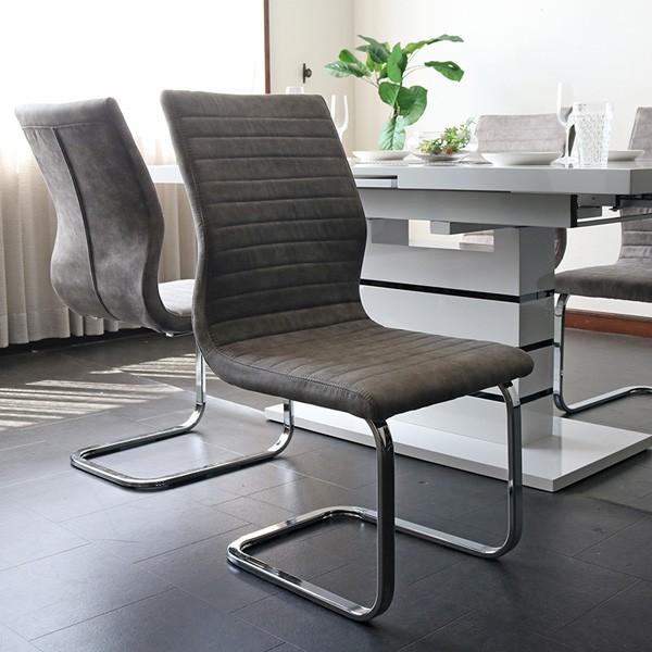 ダイニングチェア 4脚セット カンティレバー カンチレバー グレー