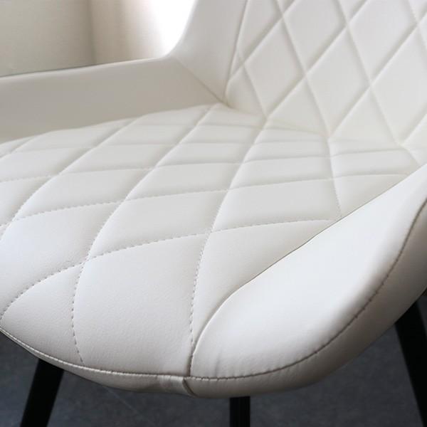 PUダイニングチェア　2脚入り　アイボリー PUダイニングチェア 2脚入り ホワイト