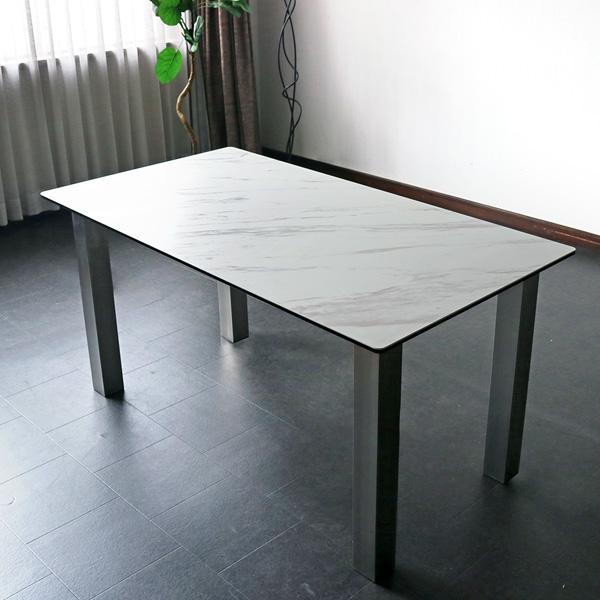 ダイニングテーブル セラミック ホワイト 白 グレー 大理石風 4人 4人