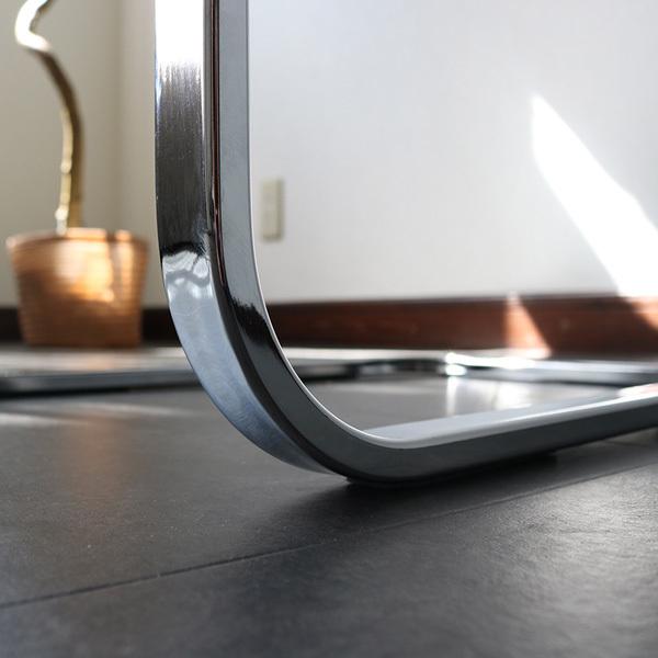 ダイニングチェア 2脚セット カンティレバーチェア グレー レザー