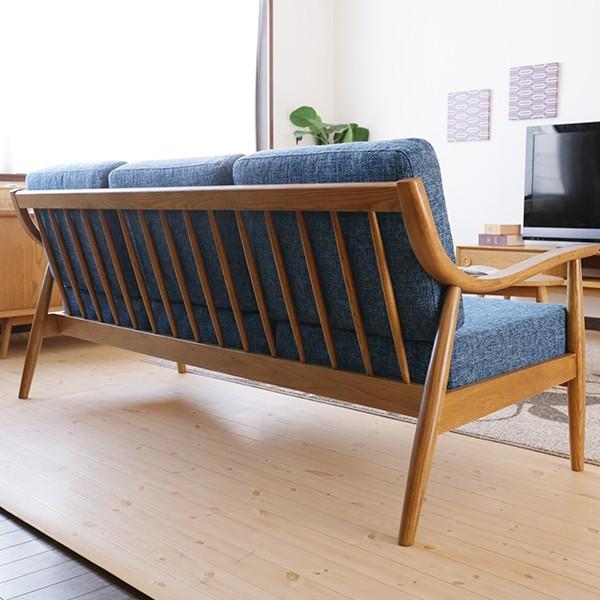 三人掛けソファ 188 奥行76 完成品 北欧風 カントリー風 大型便