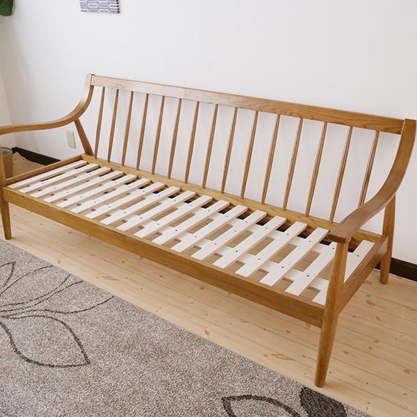 三人掛けソファ 188 奥行76 完成品 北欧風 カントリー風 大型便