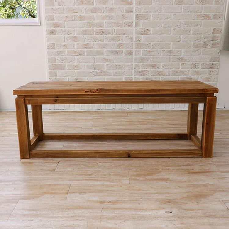 ダイニングベンチ 幅120cm 完成品 古木 古材 無垢材 ヴィンテージ風