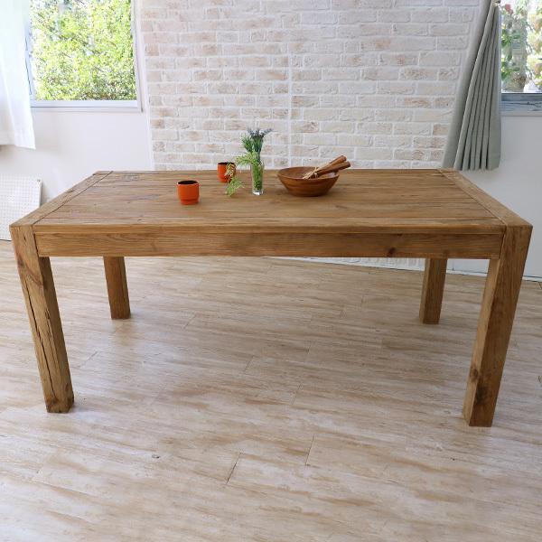 ダイニングテーブルセット 幅160cm 3点セット ベンチ 古木 古材 ダイニングテーブルセット 幅160cm 3点セット ベンチ 古木 古材