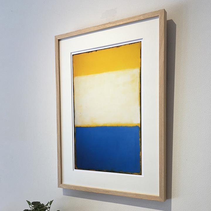 アートパネル Mark Rothko マーク・ロスコ Yellow, White, Blue Over Yellow on Gray, 1954 モダン 玄関 北欧 フレーム付き 額入り インテリア 抽象画 ssx｜ikikagu