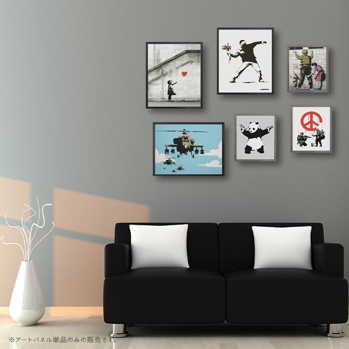 アートパネル Banksy バンクシー Peace Soldiersピース サイン