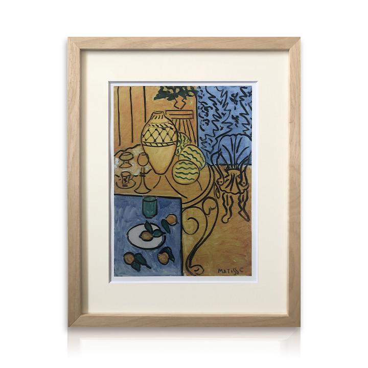 アートパネル Henri Matisse アンリ・マティス Interior in Yellow and Blue, 1946 玄関 おしゃれ デザイン 額入り フレーム付き 絵画 インテリア ポスター ssx｜ikikagu