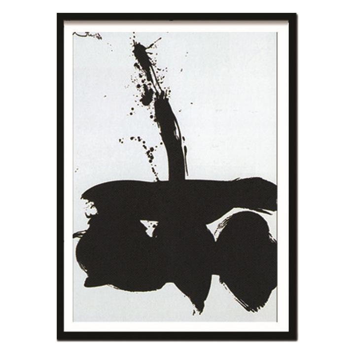 アートパネル Robert Motherwell ロバート・マザウェル Samurai　N，1，1974(Silkscreen) 長方形 モノトーン モダン 玄関 天然木 ssx