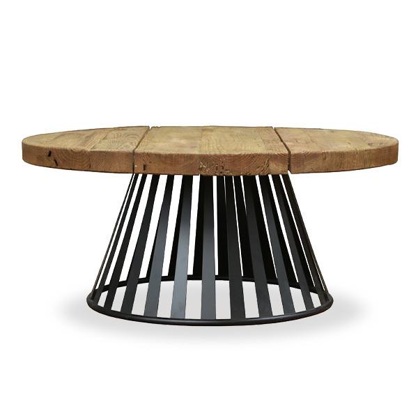 センターテーブル 幅90cm 古材 無垢材 ヴィンテージ調 丸テーブル 円形