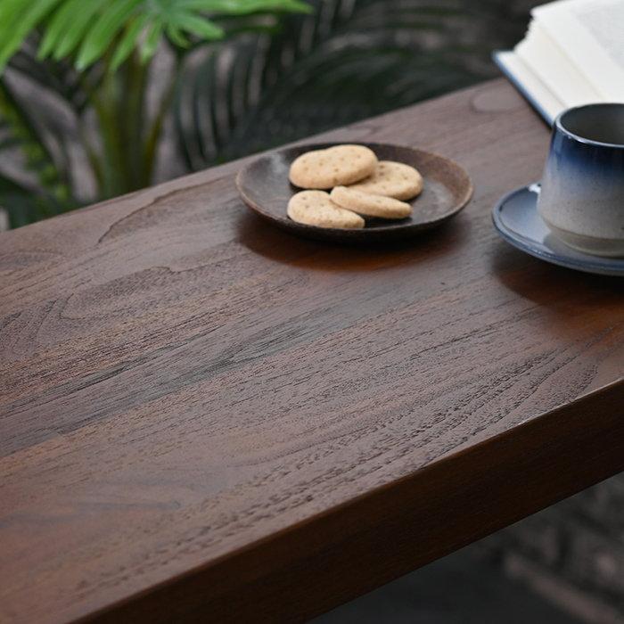 カウンターテーブル 単品 幅115cm 木製 おしゃれ チーク 無垢材 デスク