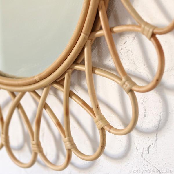 ラタン サンミラー 花形 直径60 完成品 円形 丸 ラウンド ssx