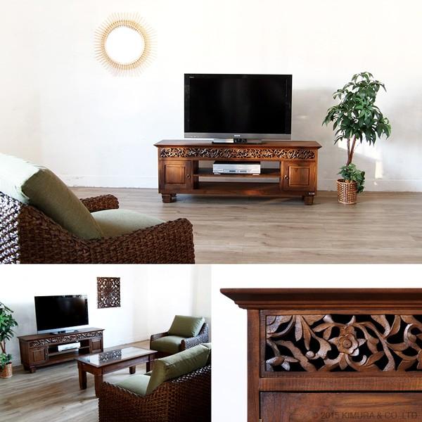木製 テレビボード 幅150 完成品 アジアン家具 テレビ台 ssx : IKIKAGU