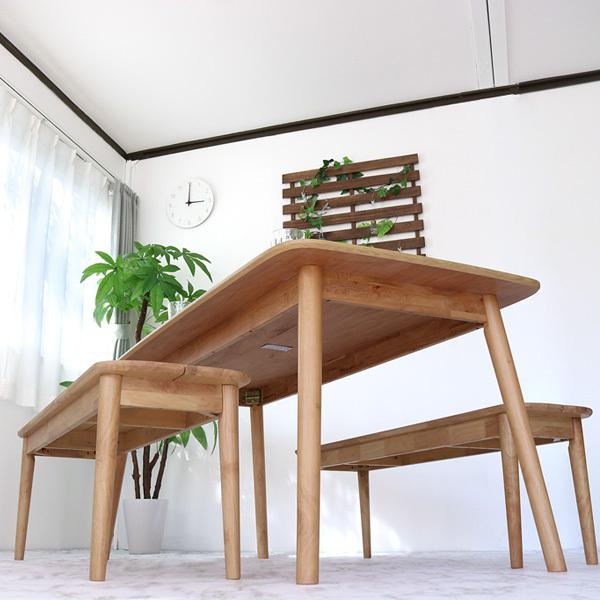 ①【テーブル】北欧モダン ダイニングテーブル、ベンチ3点セット 4人掛け ダイニングテーブルセット 4人用 110cm 3点セット ベンチ×2 おしゃれ