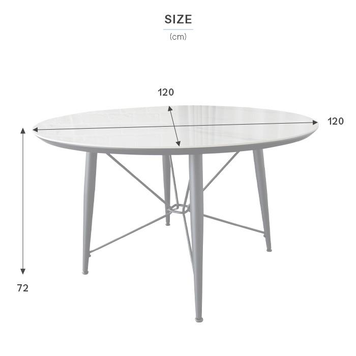 ダイニングテーブルセット 5点セット 120cm 円形 セラミック 丸 鏡面