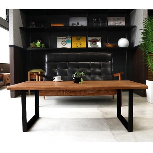 センターテーブル オーク無垢材 幅120cm 引き出し付き gkw : IKIKAGU