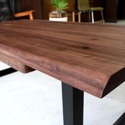 センターテーブル ウォールナット無垢材 幅120cm 引き出し付き