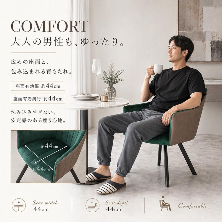 緑色のクラシックダイニングチェア2脚セット チェア③ アンティーク NOVICE ダイニングチェアー 2脚セット 肘付き おしゃれ グリーン