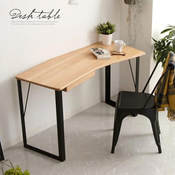 人気が高い パソコンデスク 北欧風 無垢 アイアン ナチュラル おしゃれ 引き出し 収納付き テレワーク 机 木製 天然木 新版 Www Thedailyspud Com