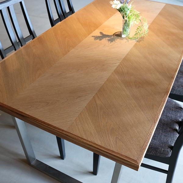 ダイニングテーブル 無垢 4人用 幅150cm ヘリンボーン 単品 オーク