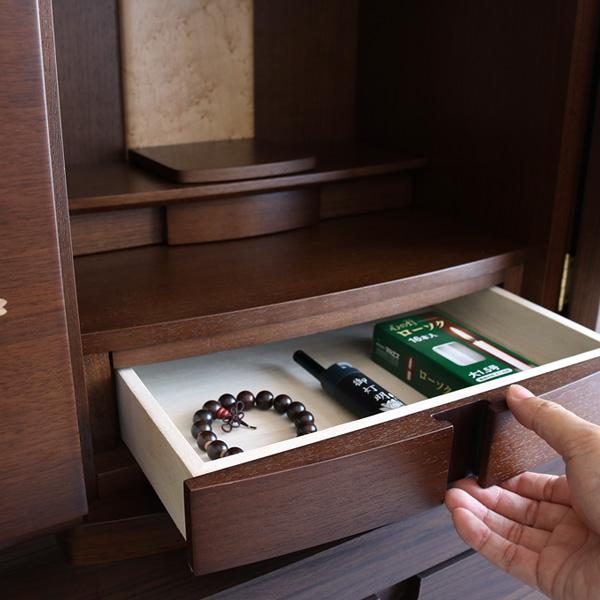 小型仏壇 16号 モダン ミニ おしゃれ コンパクト さくら 桜 小さい 木製 天然木 マンション ウォールナット LEDライト照明付き_9