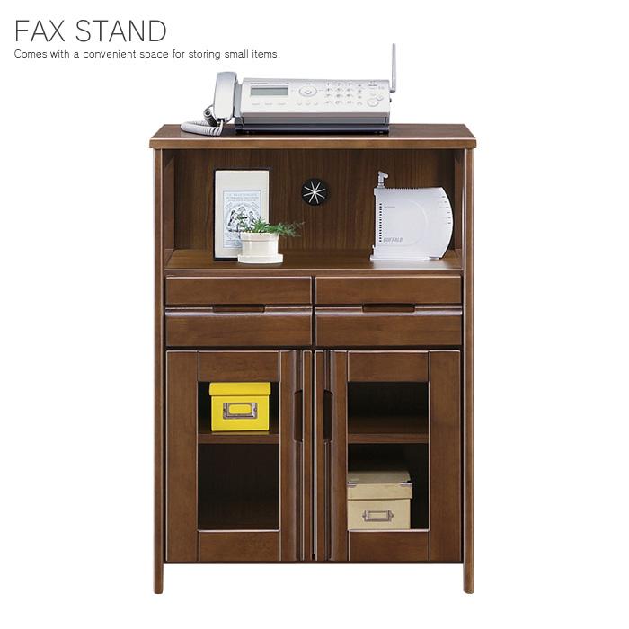 【日本製】木製 電話台 ファックス台 収納棚 引き出し・コンセント付き FAX台 60 電話台 レトロ 収納付き 引き出し ルーター収納 モデム収納