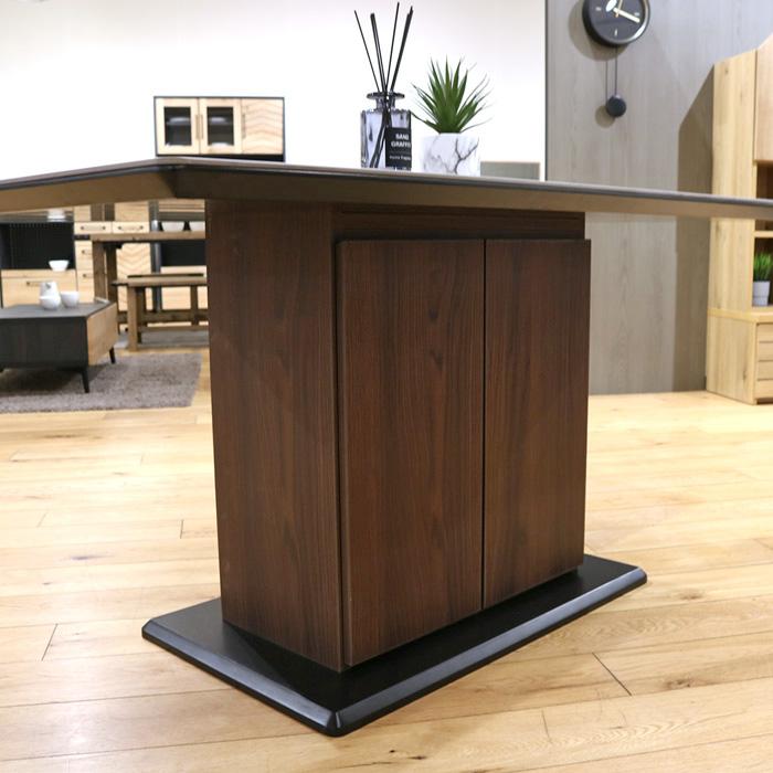 セラミック ダイニングテーブル ホワイト 収納 4人用 幅140cm 単品