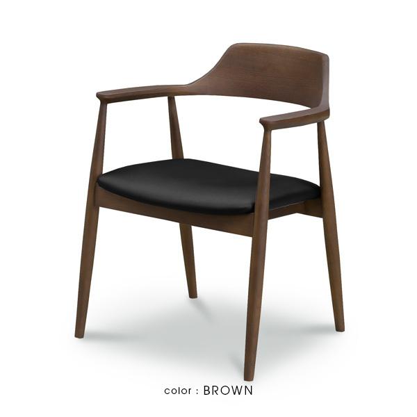 2脚セット ダイニングチェア 木製 54cm 肘付き 北欧風 いす 椅子