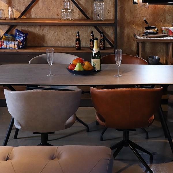 セラミック ダイニングテーブルセット 4人掛け 回転椅子 モダン