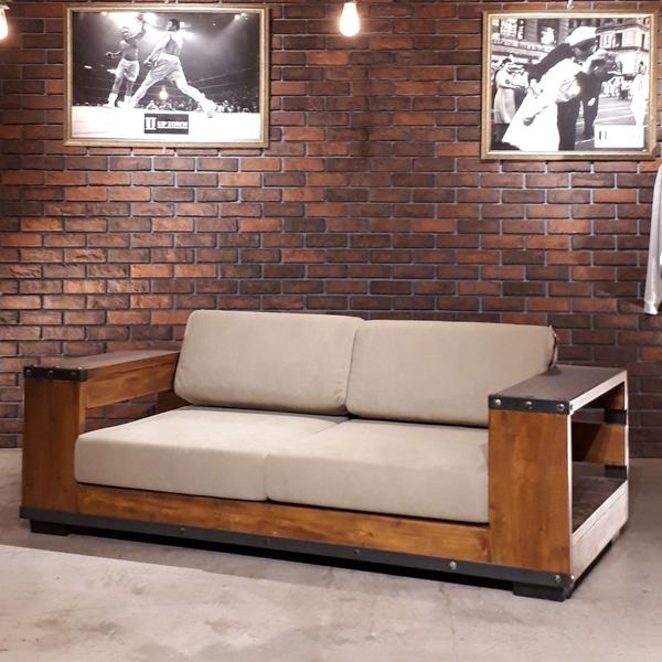 2 5人掛けソファ 収納 アンティーク風 ヴィンテージ風 ファブリック ソファー 天然木 レトロ 設置代無料 Toh So0718 02 Ikikagu イキカグ 通販 Yahoo ショッピング