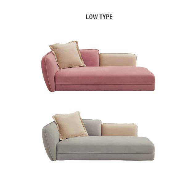 エレガント シェーズロングソファ 2.5P クッション付き 2人~2.5人掛け