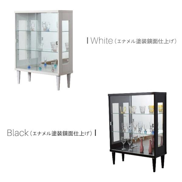 コレクションケース 幅75cm 背面ミラー 強化ガラス 脚付き 鍵付き 収納