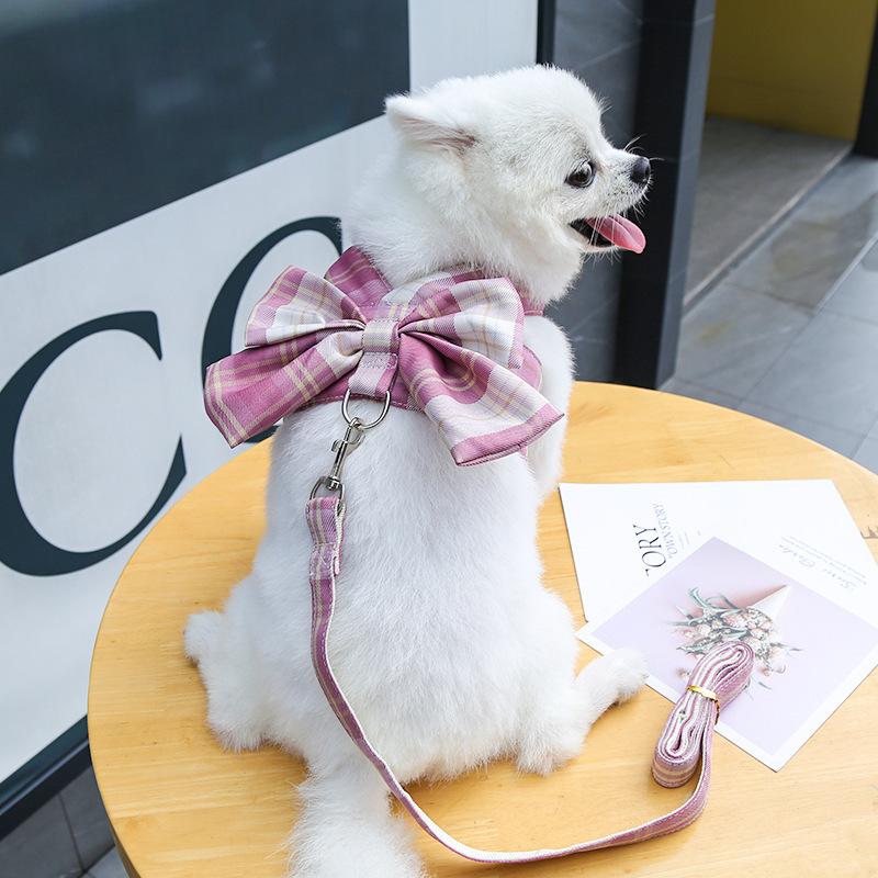 ベージュ リボン付き犬用ハーネスリード　Charlotte's dress ハーネス リボン ハーネスリード 犬 猫 リボン付きハーネス 散歩