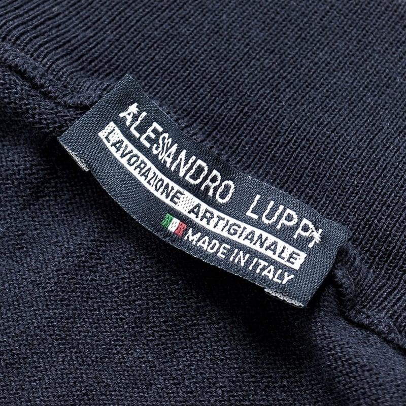 アレッサンドロルッピ Alessandro Luppi ／ 24SS FILMARドライコットンハイゲージ半袖モックネックニット「1222」（BLU SCURO／ネイビー）｜ikinakikonashi｜06