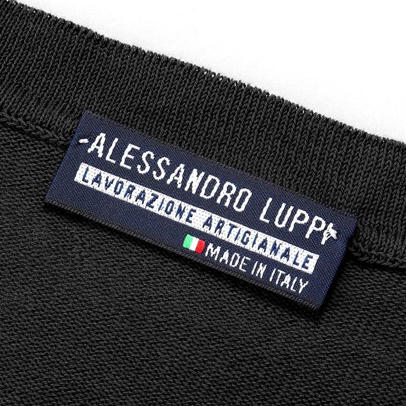 アレッサンドロルッピ ドライコットンハイゲージ半袖クルーネックニット50ブラック SALE】アレッサンドロルッピ Alessandro Luppi ／ 26SS FILMARドライ