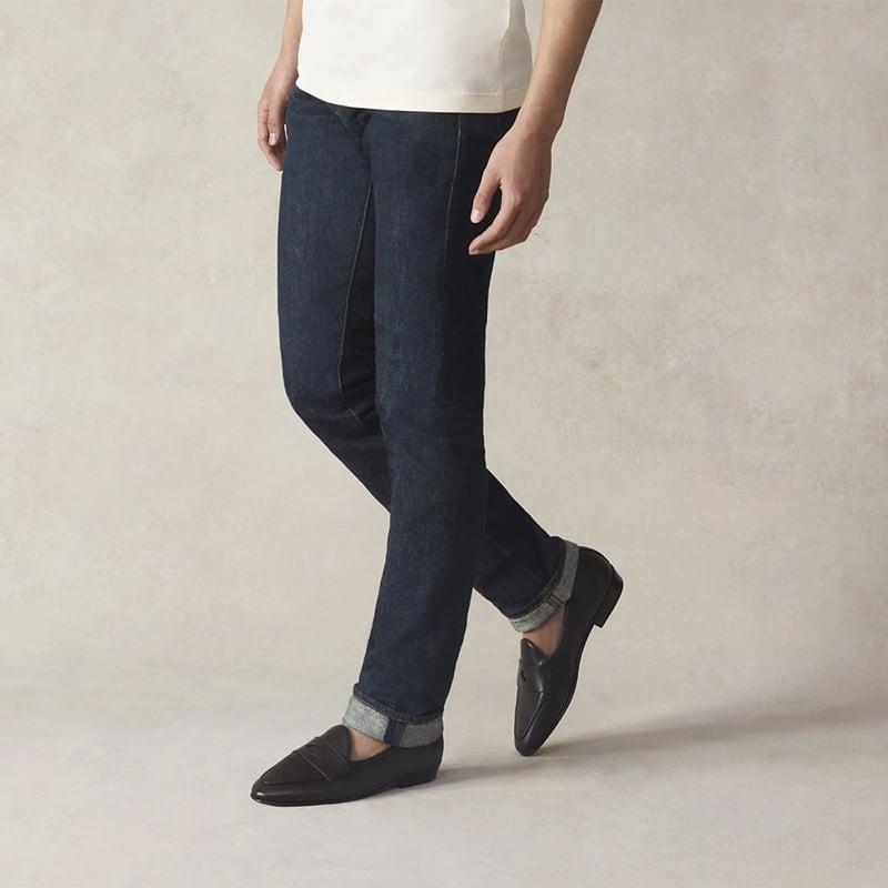 ボードインアンドランジ BAUDOIN & LANGE ／国内正規品／ カーフレザーペニーローファー「SAGAN CLASSIC GINKGO」（BLACK／ブラック）の画像