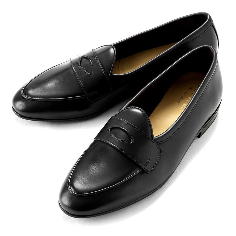 ボードインアンドランジ BAUDOIN & LANGE ／国内正規品／ カーフレザーペニーローファー「SAGAN CLASSIC GINKGO」（BLACK／ブラック）の画像