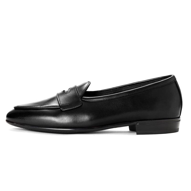 ボードインアンドランジ BAUDOIN & LANGE ／国内正規品／ カーフレザーペニーローファー「SAGAN CLASSIC GINKGO」（BLACK／ブラック）の画像