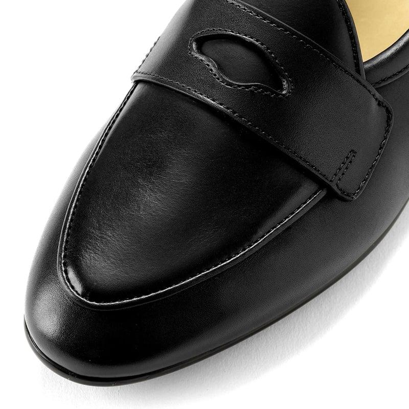 ボードインアンドランジ BAUDOIN & LANGE ／国内正規品／ カーフレザーペニーローファー「SAGAN CLASSIC GINKGO」（BLACK／ブラック）の画像