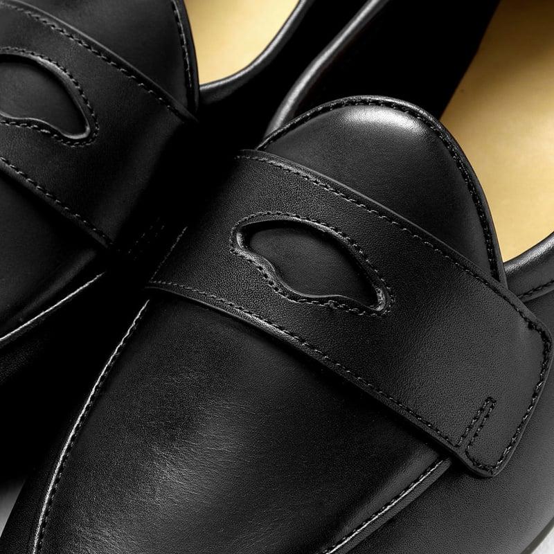ボードインアンドランジ BAUDOIN & LANGE ／国内正規品／ カーフレザーペニーローファー「SAGAN CLASSIC GINKGO」（BLACK／ブラック）の画像