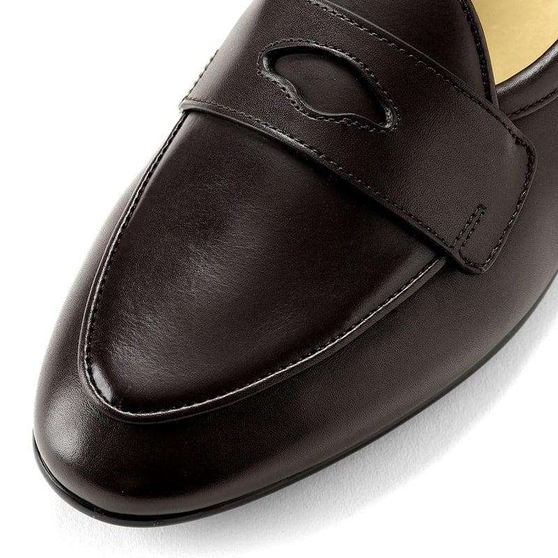 ボードインアンドランジ BAUDOIN & LANGE ／国内正規品／ カーフレザーペニーローファー「SAGAN CLASSIC GINKGO」（DARK BROWN／ダークブラウン）の画像