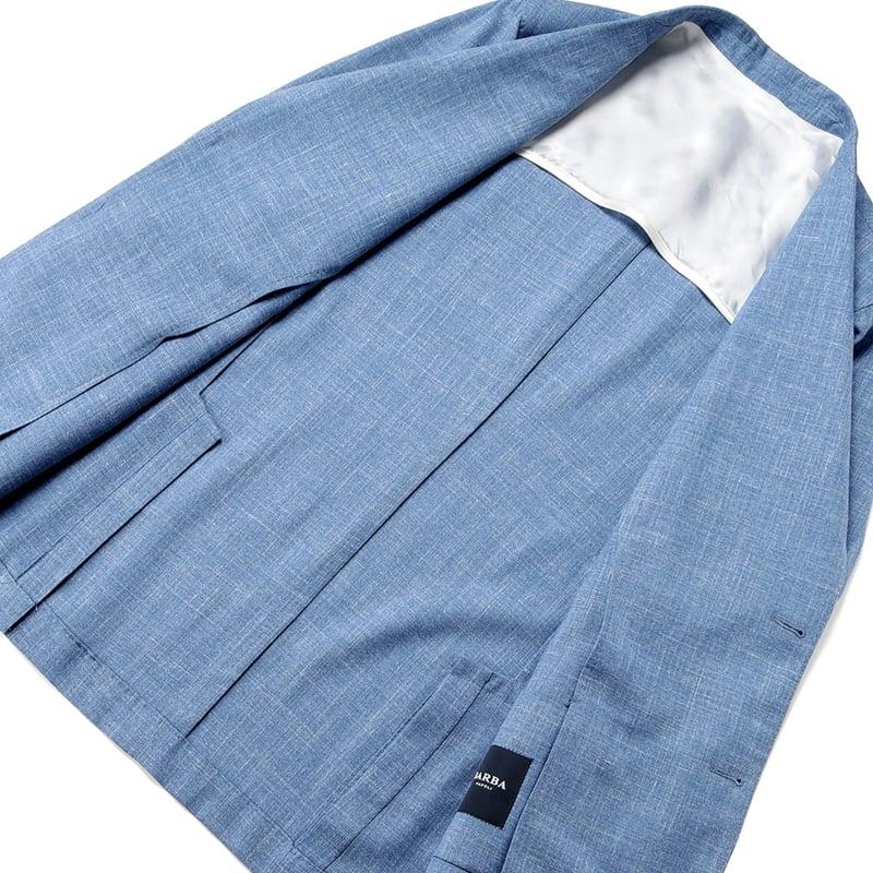 【SALE】バルバ BARBA ／ 25SS Loro Pianaウールシルクリネントロピカル2Bシャツジャケット「EASY JAP」（サックスブルー）の画像