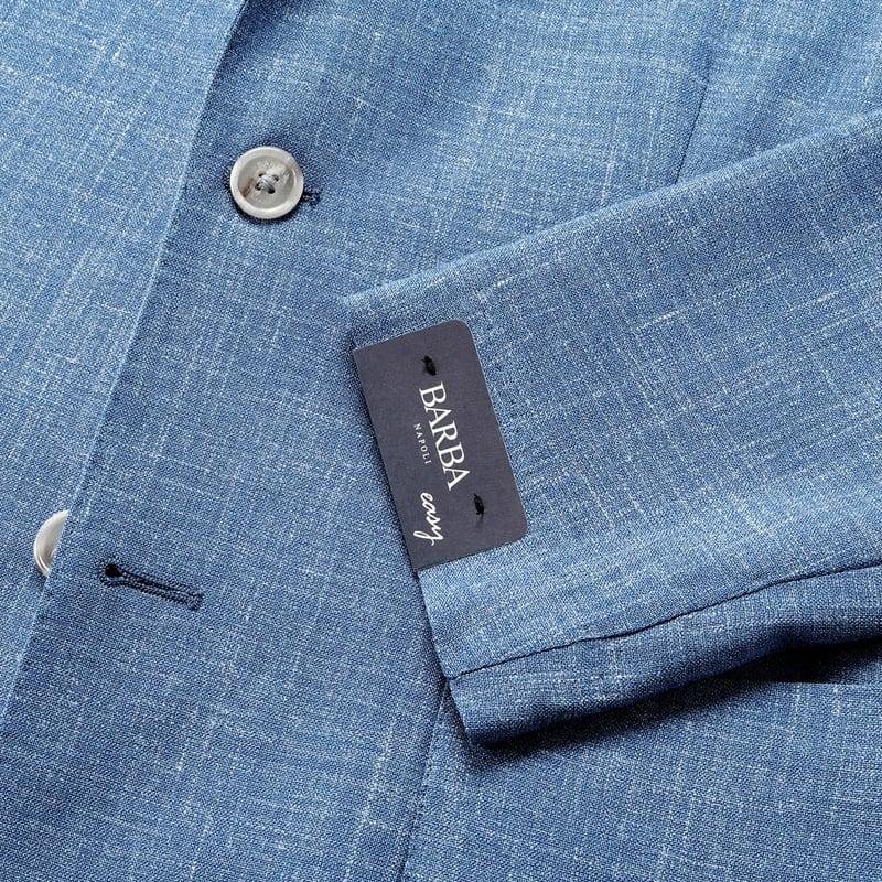 【SALE】バルバ BARBA ／ 25SS Loro Pianaウールシルクリネントロピカル2Bシャツジャケット「EASY JAP」（サックスブルー）の画像