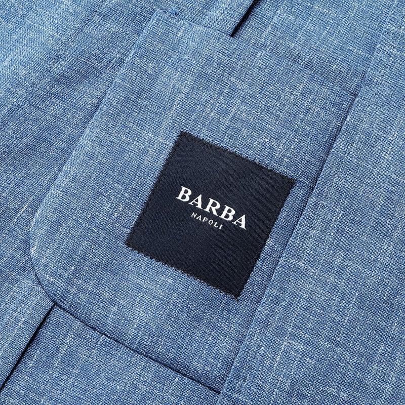 【SALE】バルバ BARBA ／ 25SS Loro Pianaウールシルクリネントロピカル2Bシャツジャケット「EASY JAP」（サックスブルー）の画像