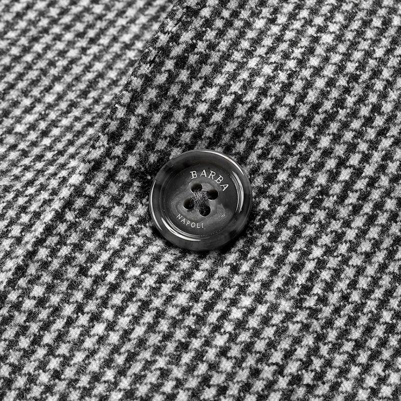 【SALE】バルバ BARBA ／ 25-26AW CANONICOウールフランネル千鳥格子2Bシャツジャケット「EASY JAP」（グレー基調）の画像