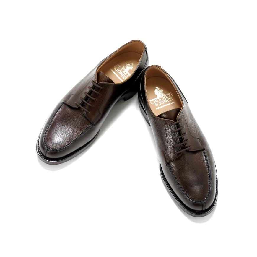 クロケット＆ジョーンズ CROCKETT＆JONES 当店別注ペブルグレインレザーUチップダービー「MORETON」（DARK BROWN／ダークブラウン）｜ikinakikonashi｜02