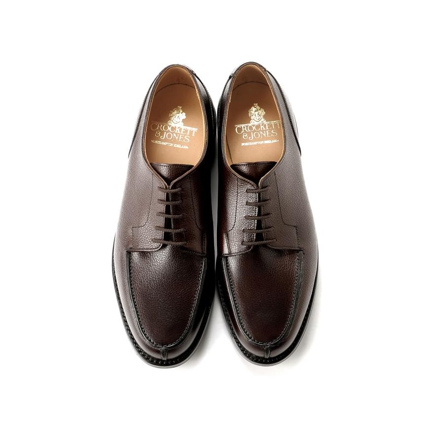 クロケット＆ジョーンズ CROCKETT＆JONES 当店別注ペブルグレインレザーUチップダービー「MORETON」（DARK BROWN／ダークブラウン）｜ikinakikonashi｜03