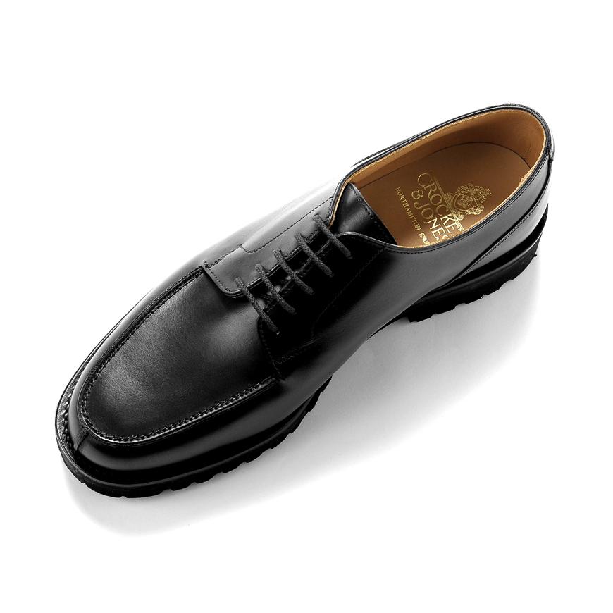 クロケット＆ジョーンズ CROCKETT＆JONES ／ 当店別注アニリンカーフUチップダービー「MORETON」（BLACK／ブラック）の画像